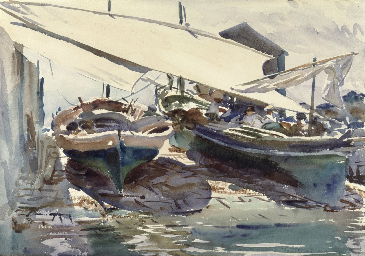 Nakreslené lodě (wc na papíře) od John Singer Sargent