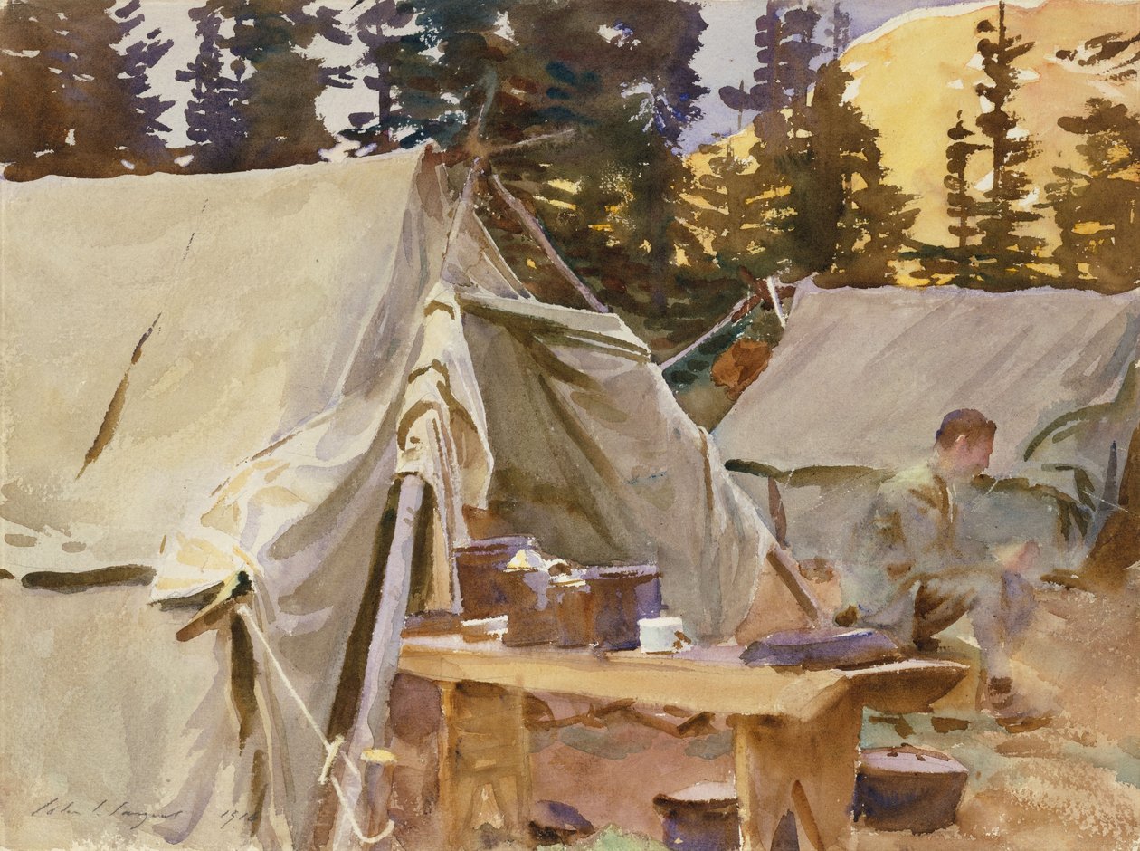 Tábor u jezera O"Hara, 1916 od John Singer Sargent