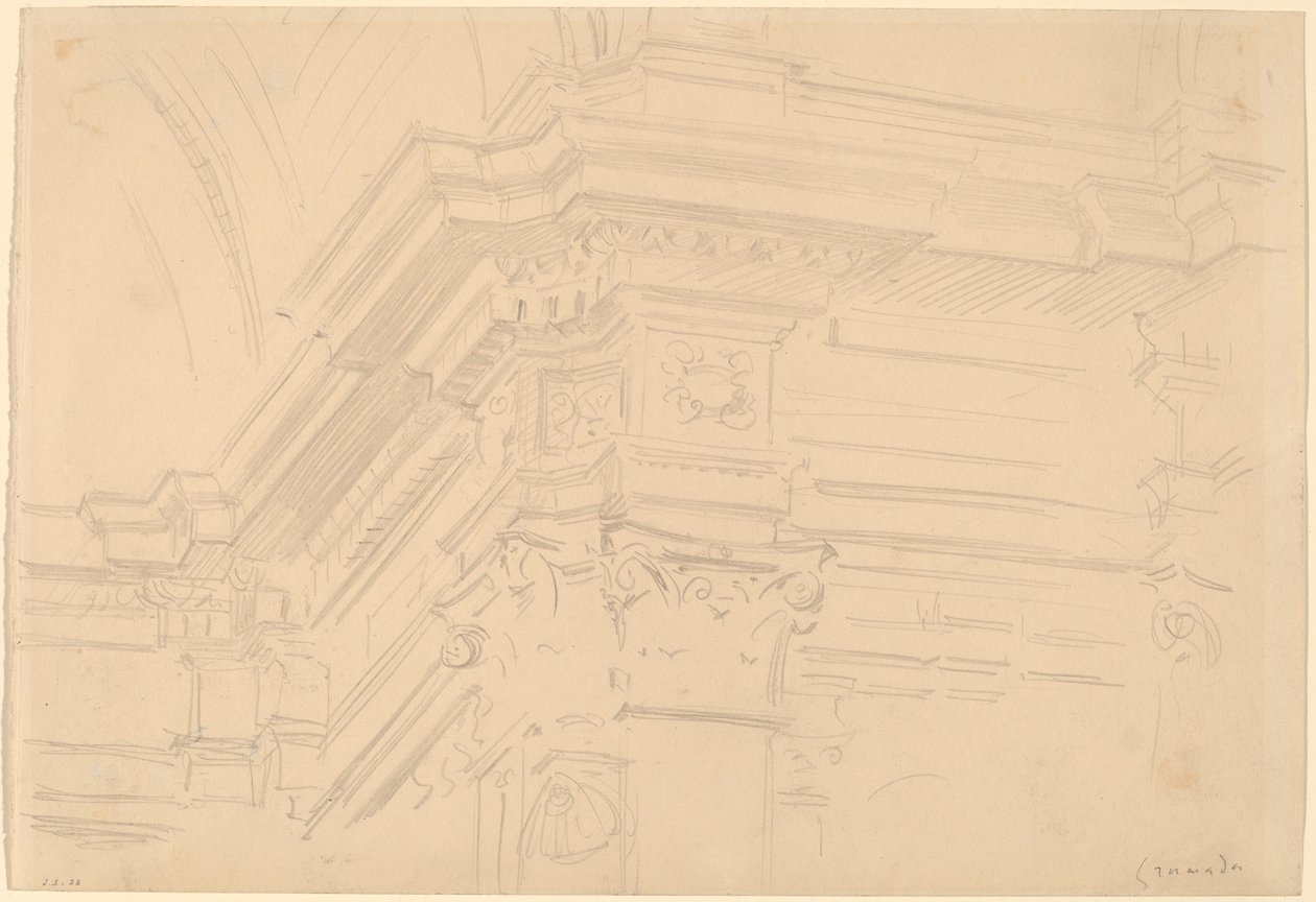 Královská kaple Entablature, Granada, 1912. od John Singer Sargent