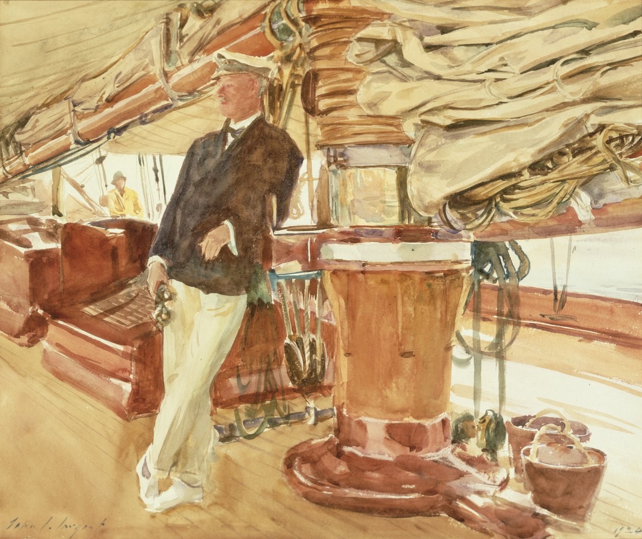 Kapitán Herbert M. Sears na palubě škuneru Constellation od John Singer Sargent