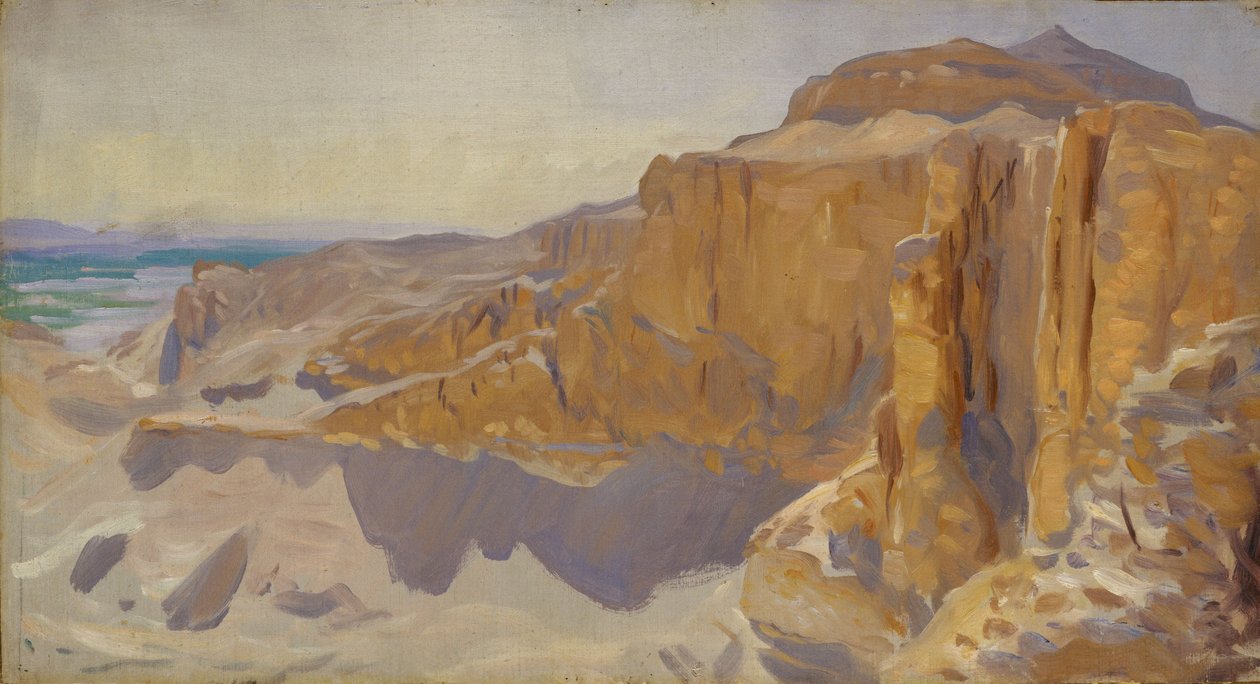 Útesy v Deir el Bahri, Egypt, 1890-91 od John Singer Sargent