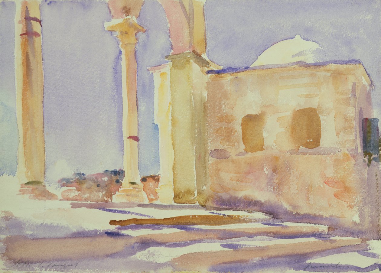 Skalní dóm, Jeruzalém (wc na papíře) od John Singer Sargent