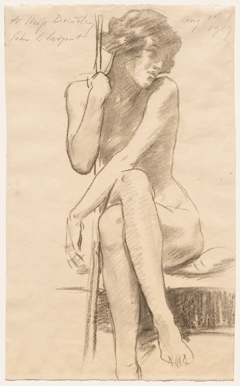 Ženský akt sedící na nízké lavici od John Singer Sargent