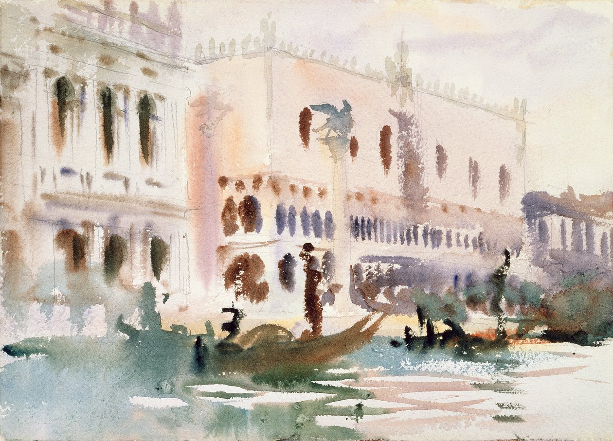 From The Gondola (wc na papíře) od John Singer Sargent
