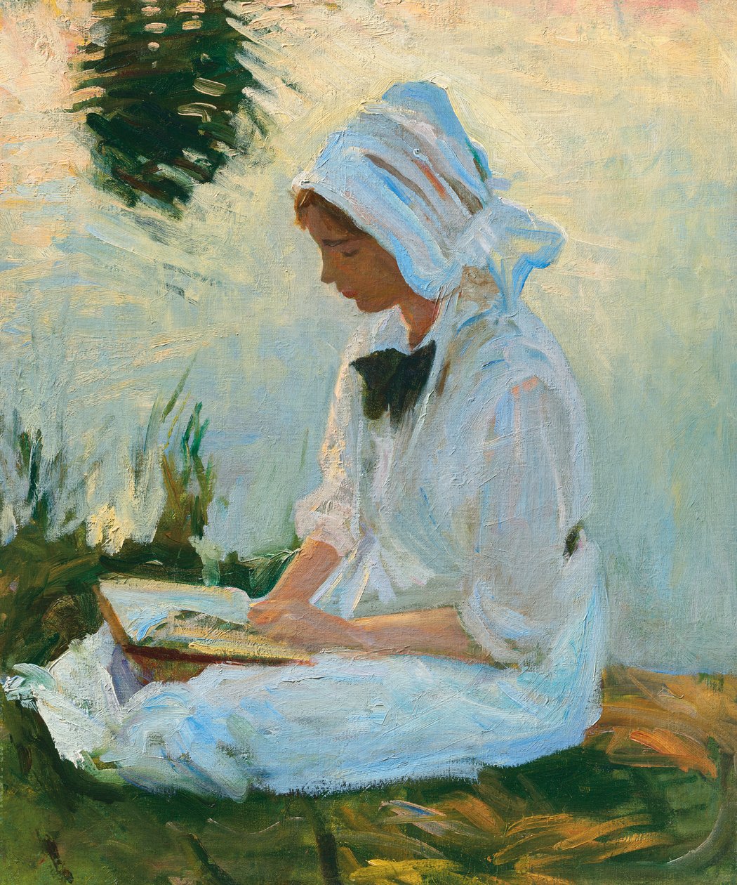 Dívka čtoucí u potoka, kolem roku 1888 od John Singer Sargent