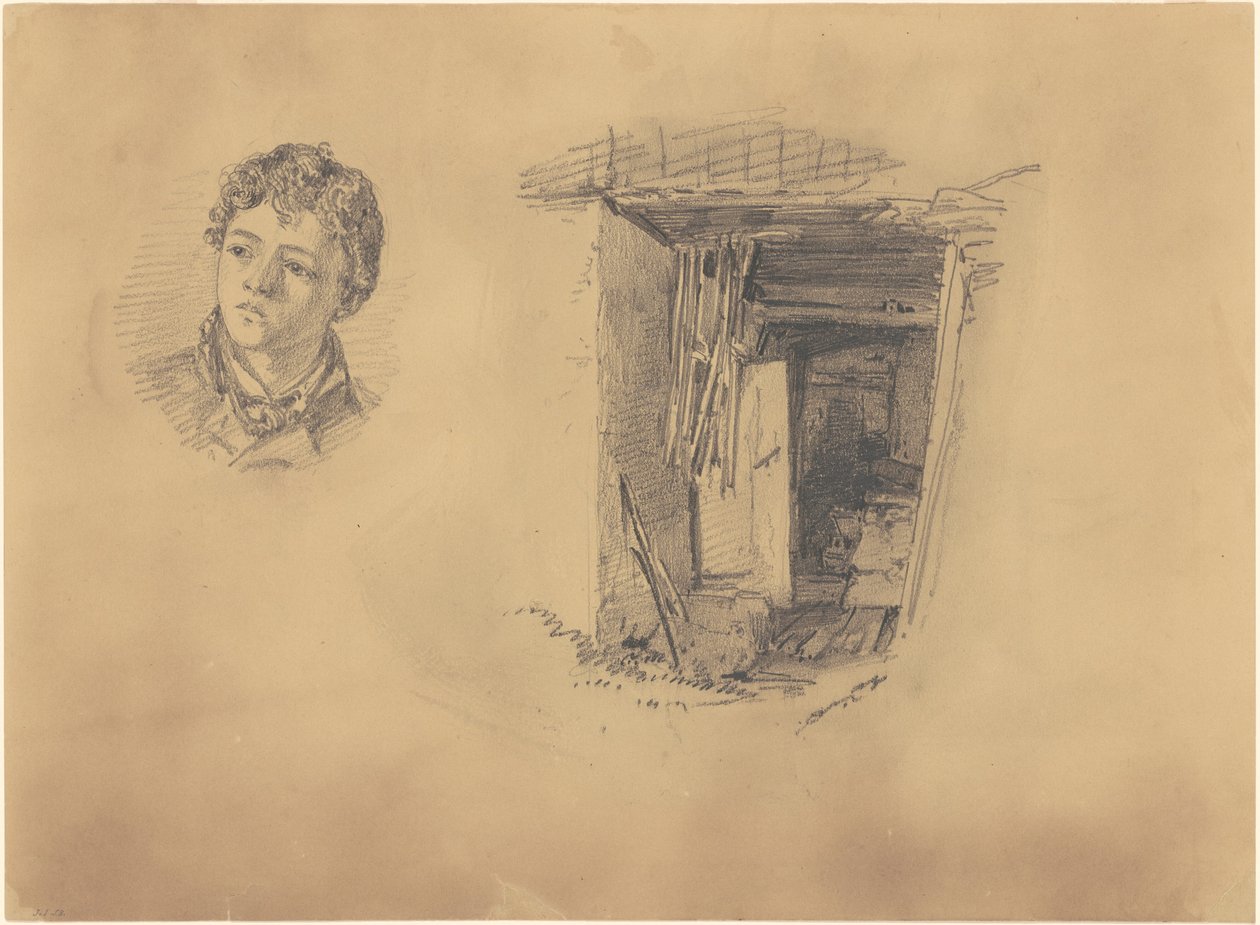 Hlava chlapce a vchod do chatrče, 1871. od John Singer Sargent