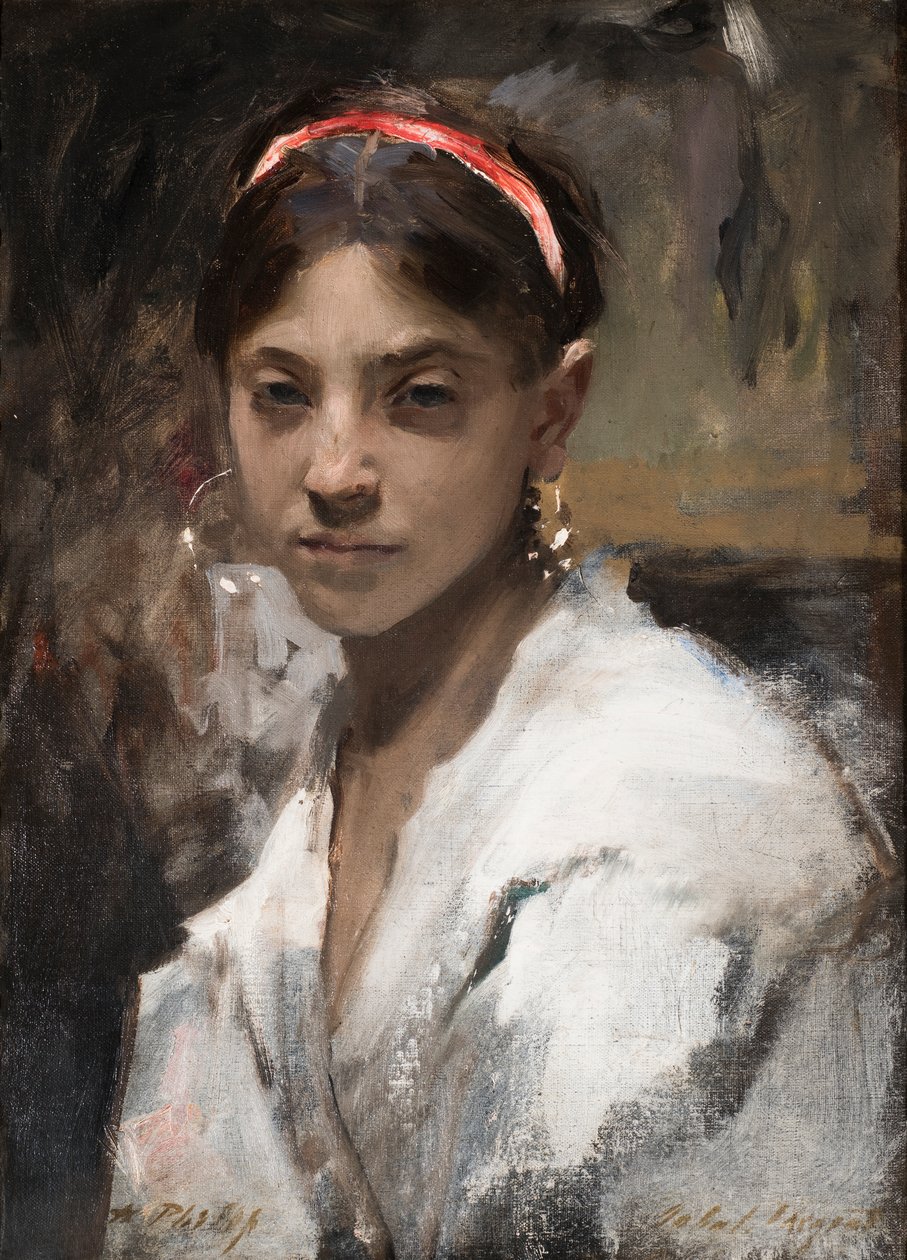 Hlava Capri Girl, 1878 od John Singer Sargent