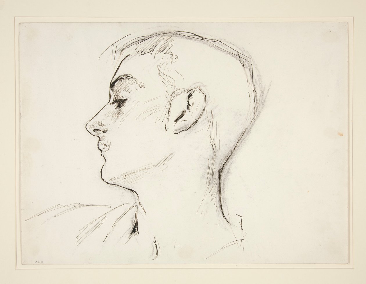 Hlava mladého muže v profilu od John Singer Sargent