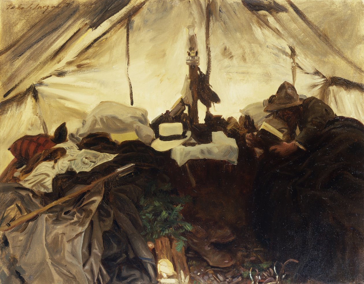 Uvnitř stanu v kanadských Skalistých horách, 1916 od John Singer Sargent
