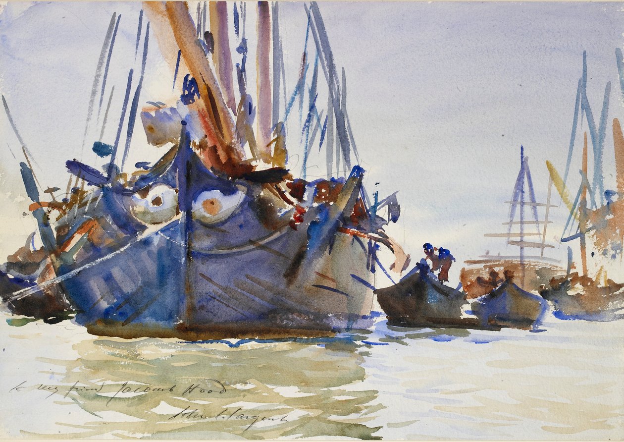 Italská plachetní plavidla v Anchor, c1904-1907 od John Singer Sargent