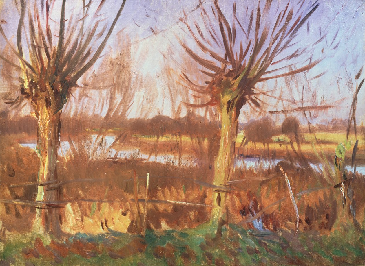Krajina se stromy, Calcot-on-the-Thames od John Singer Sargent