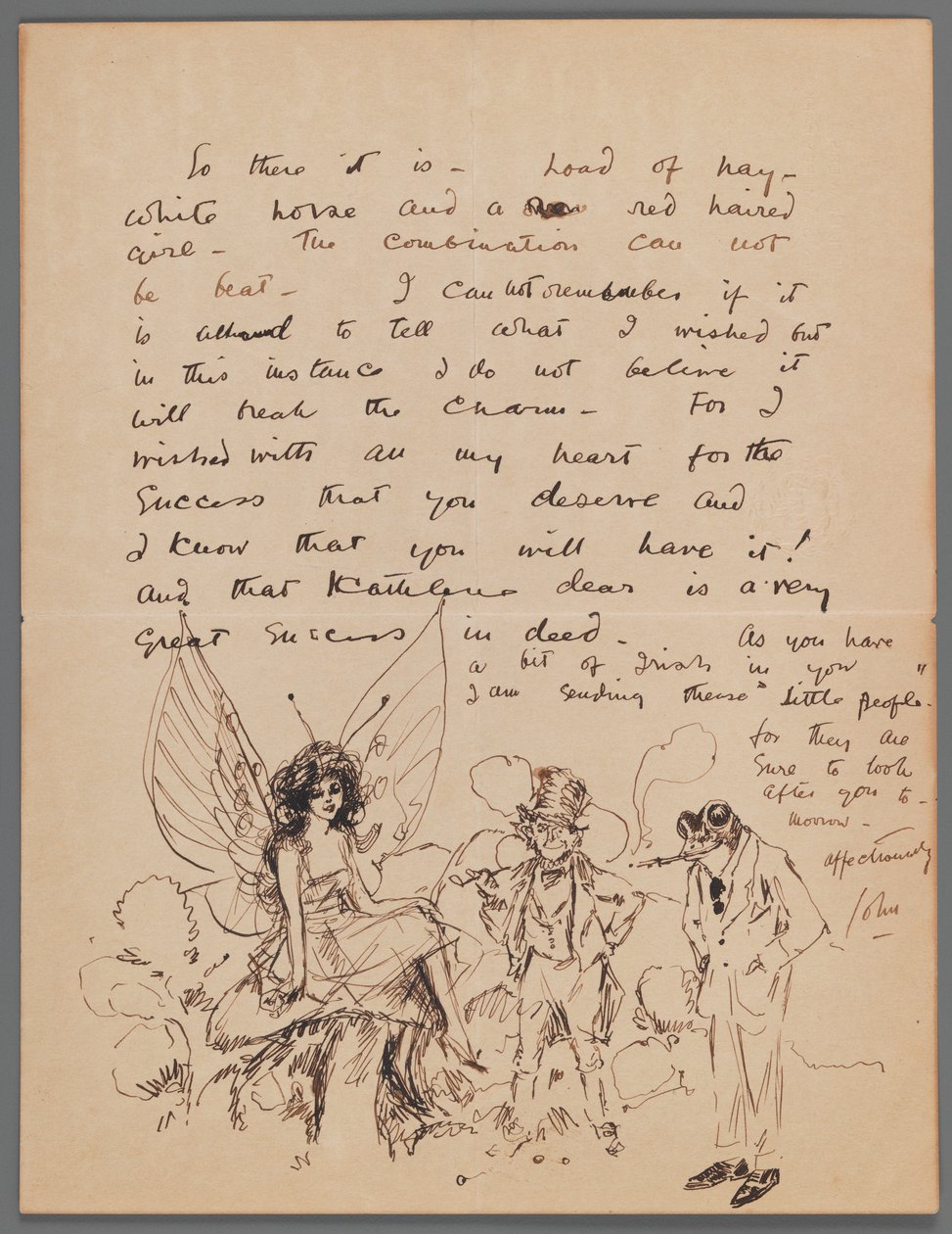 Dopis Kathlene MacDonell (inkoust na papíře) od John Singer Sargent