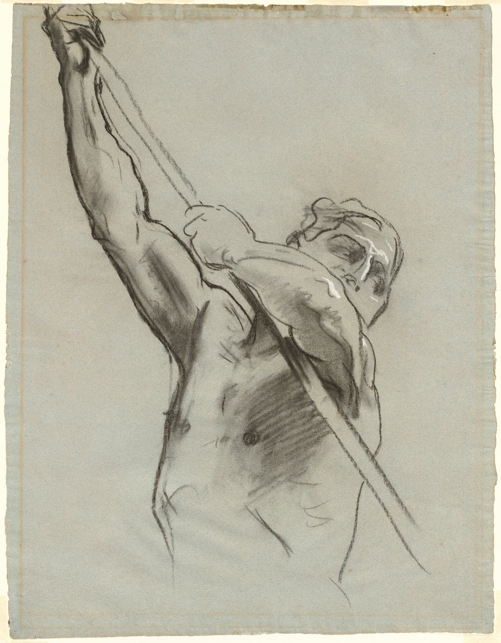 Mužské torzo s tyčí od John Singer Sargent