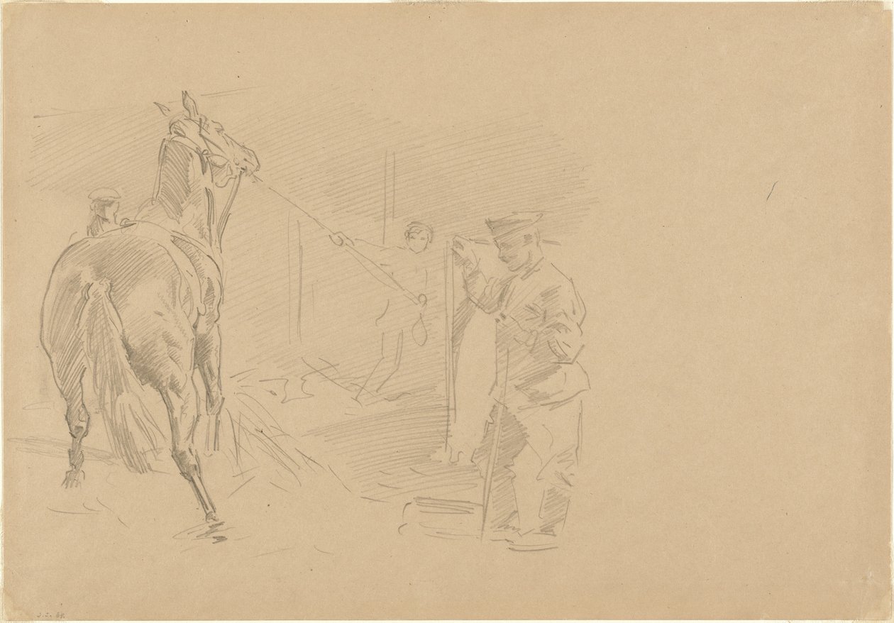 Muž táhnoucí koně do stání, 1918. od John Singer Sargent