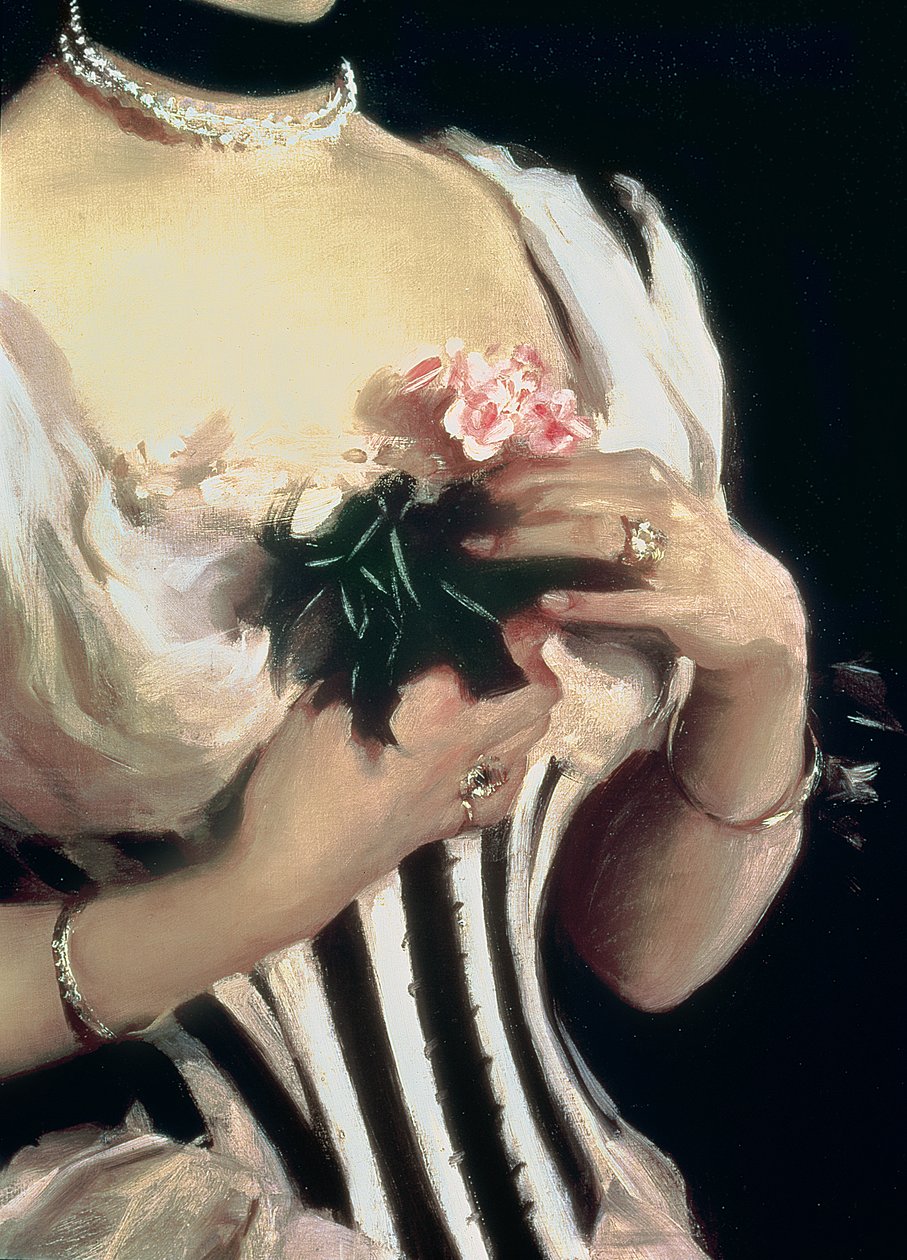 Paní Wilton Phipps, kolem roku 1884 (detail) od John Singer Sargent
