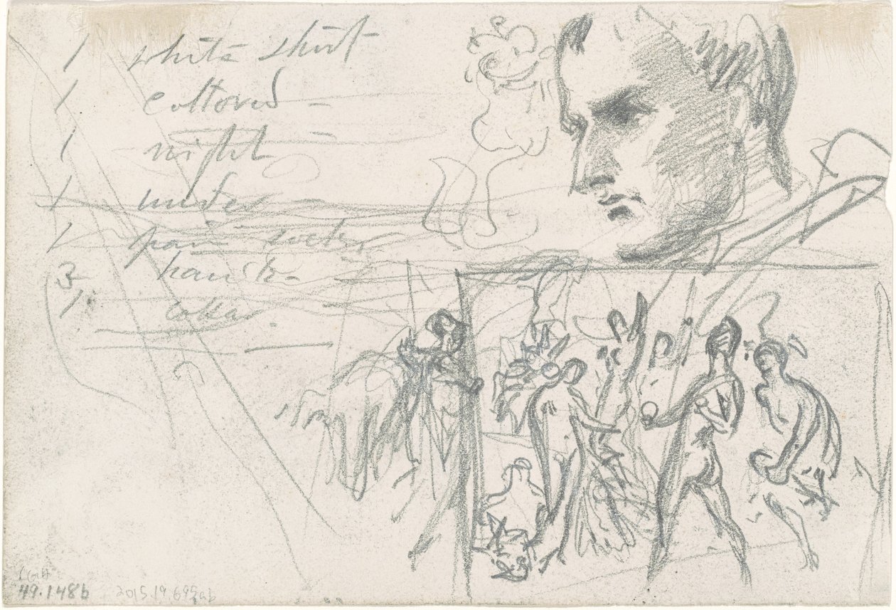 Napoleonská hlava a soud z Paříže [verso] od John Singer Sargent