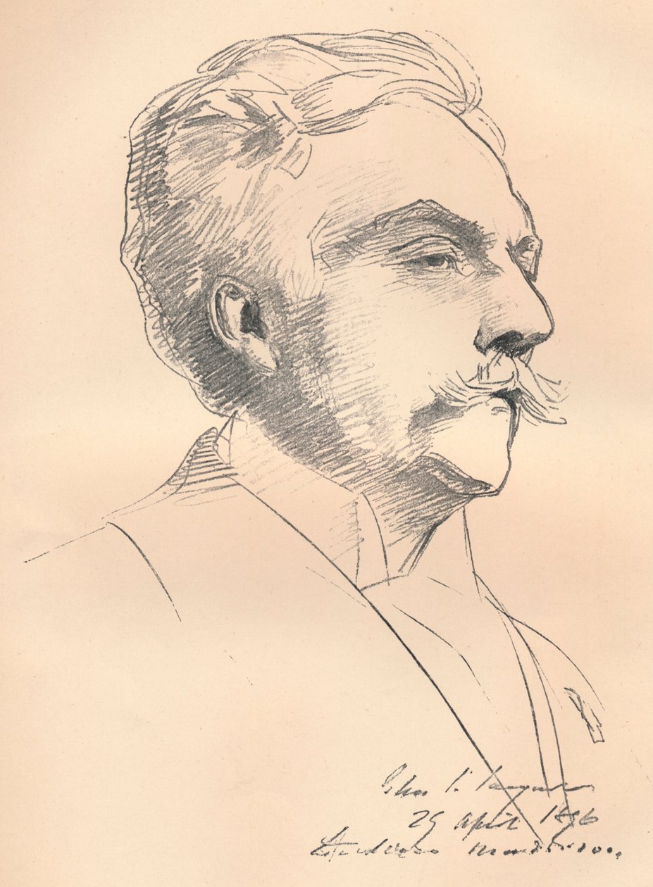 Portrét-Sketch of M. Gabriel Faure, c1889 od John Singer Sargent