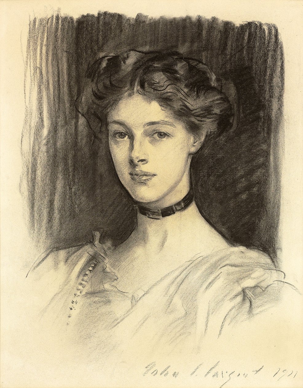 Portrét Evy Katherine Balfourové, pozdější lady Buxtonové od John Singer Sargent