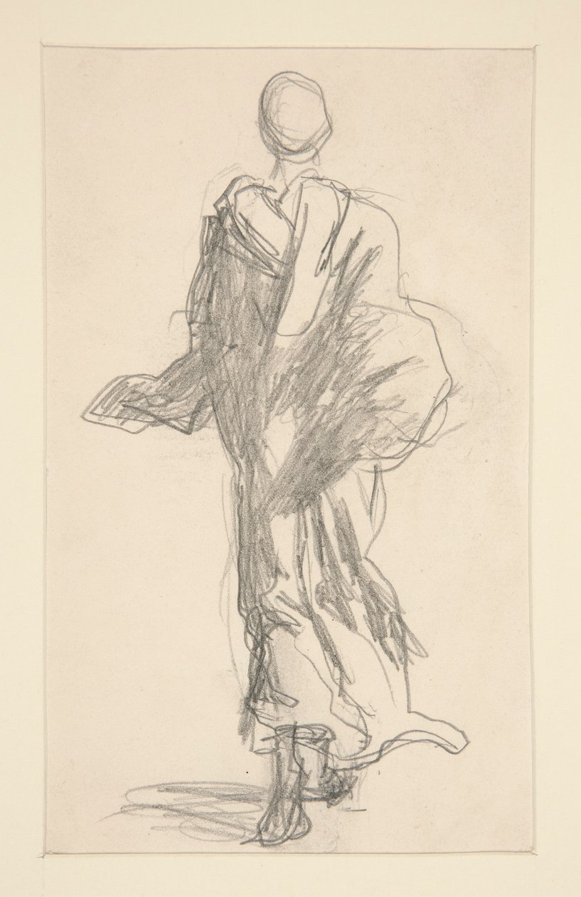 Zadní pohled na zahalenou postavu od John Singer Sargent