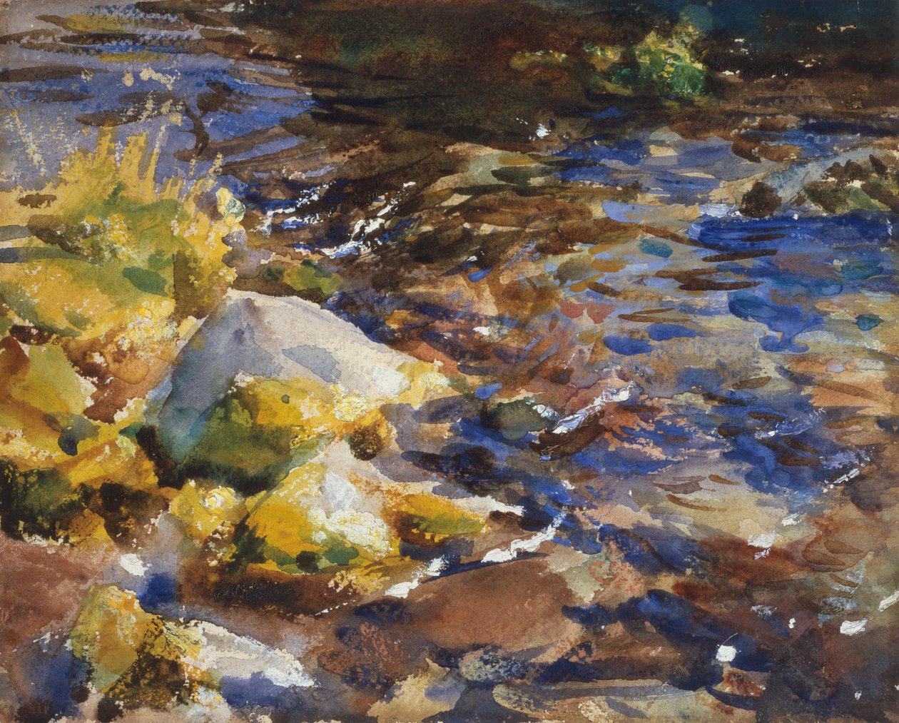 Odrazy: Skály a voda od John Singer Sargent