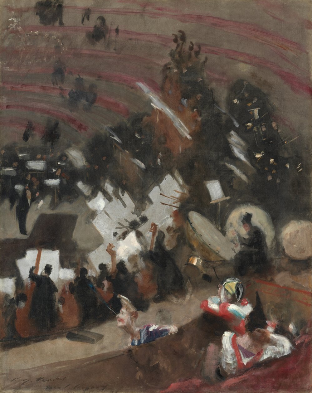 Zkouška Pasdeloup Orchestra v Zimním cirkusu, c. 1879. od John Singer Sargent