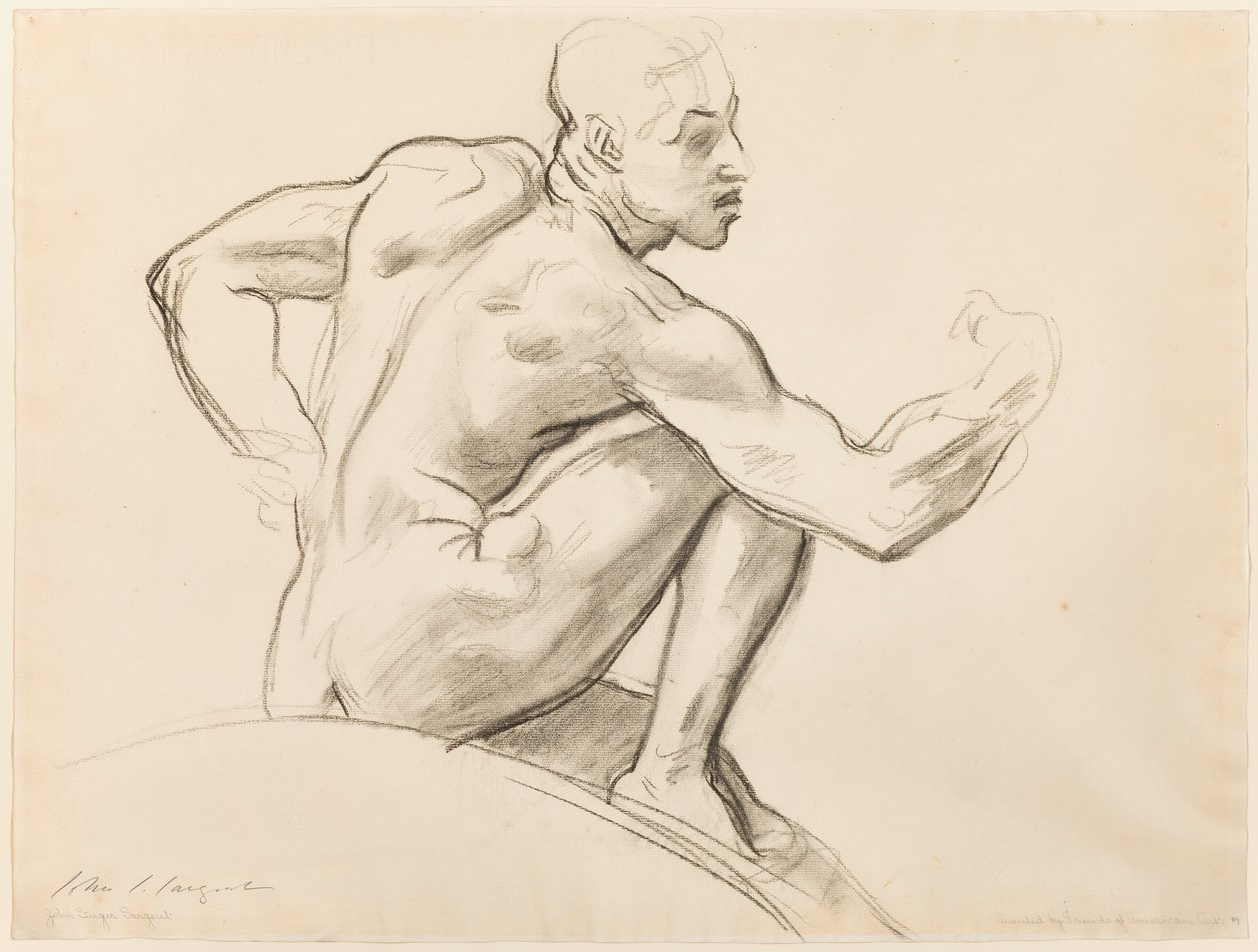 Sedící mužský akt od John Singer Sargent