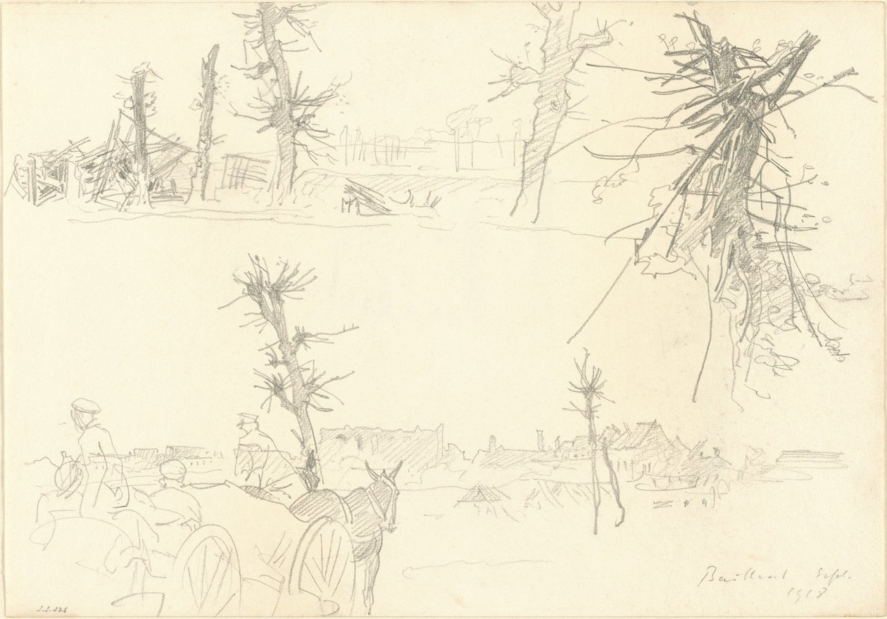 Vojáci ve zdevastované krajině [recto] od John Singer Sargent