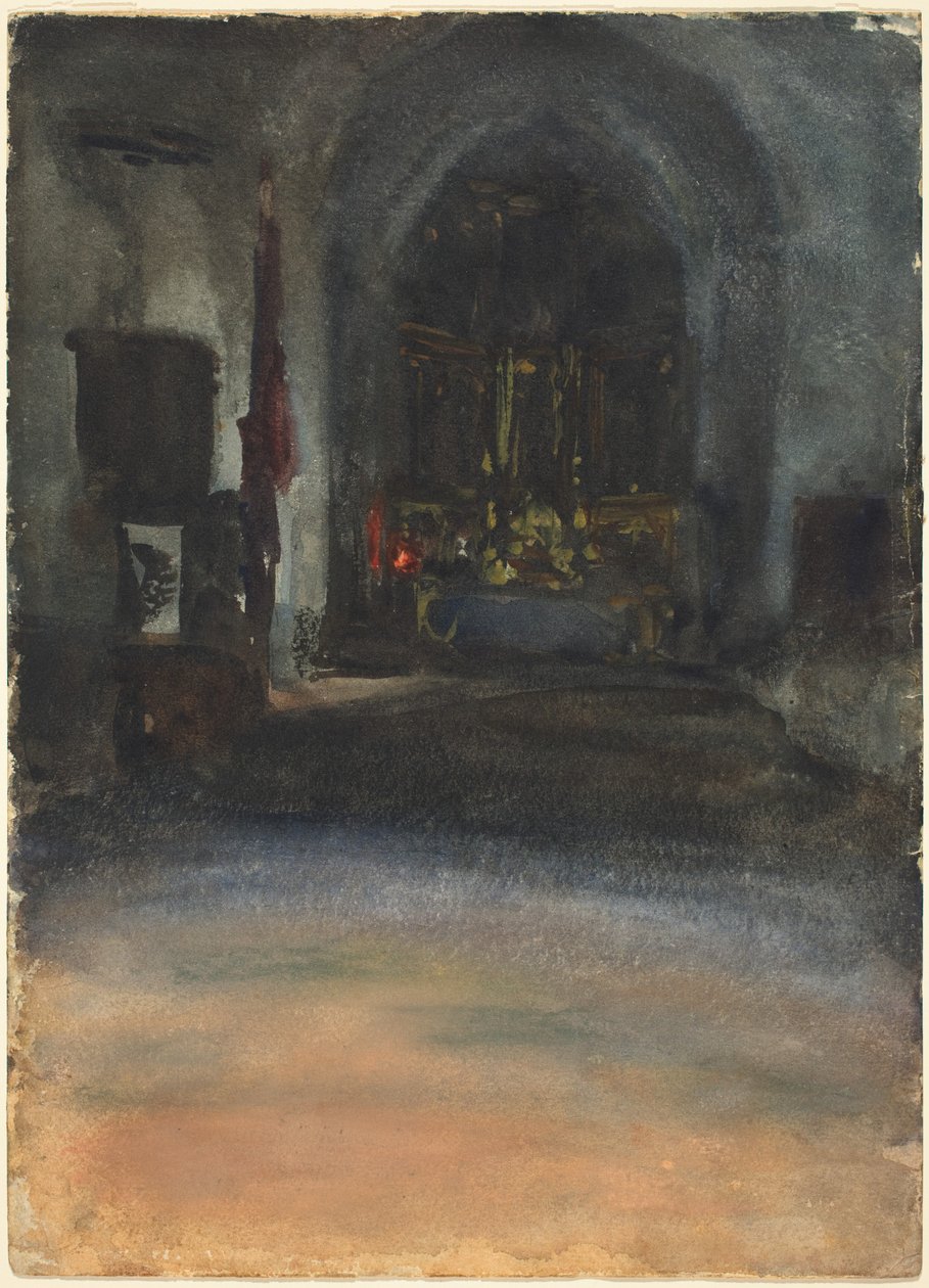Interiér španělského kostela od John Singer Sargent