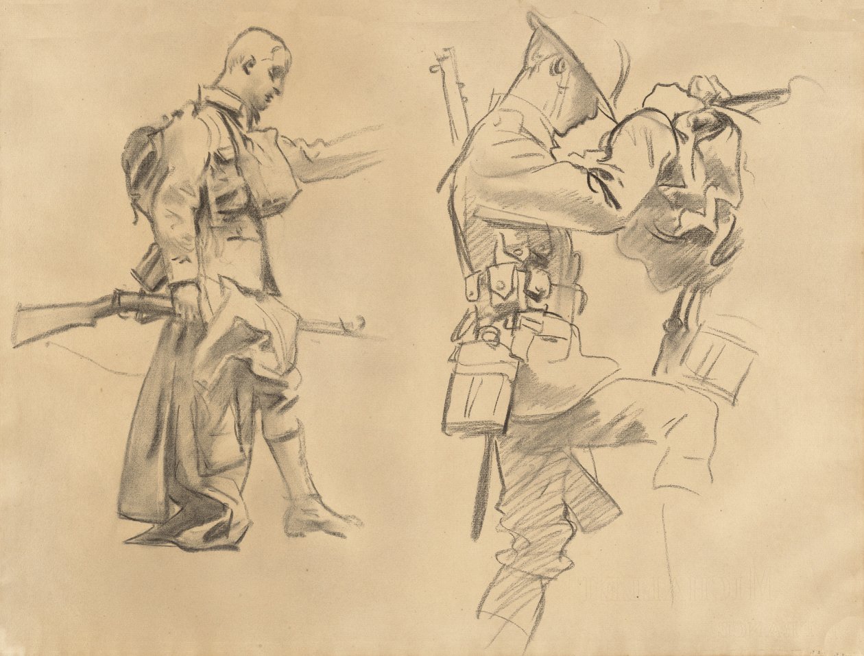 Studie pro Gassed [recto], 1918-1919. od John Singer Sargent