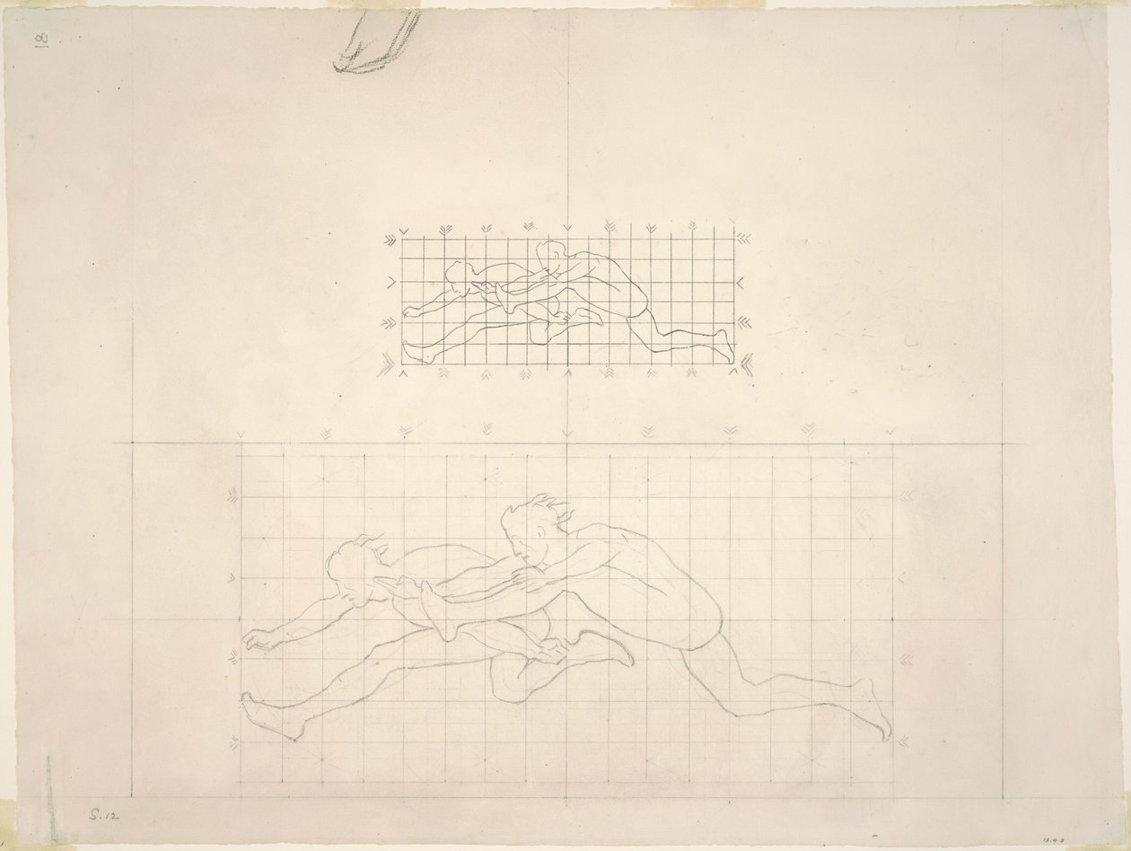 Studie pro dvě klasické mužské postavy ve skoku, 1919-1920. od John Singer Sargent