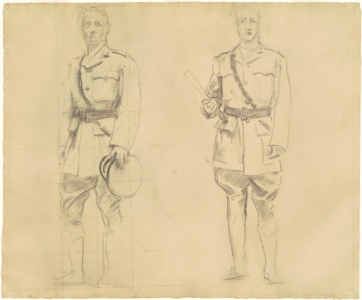 Studie generálů Plumera a Haiga pro „generální důstojníky první světové války“ [recto] od John Singer Sargent