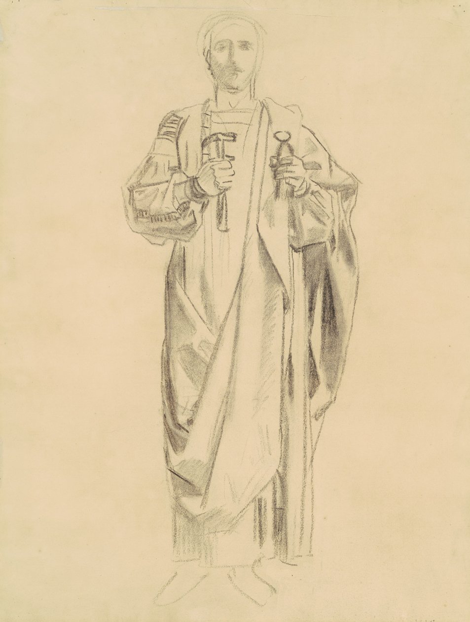 Studie k dogmatu vykoupení: Vlys andělů [recto], 1895-1903. od John Singer Sargent
