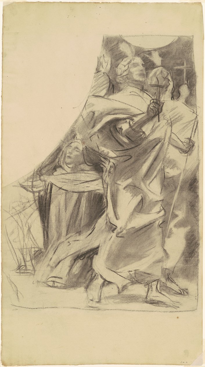 Studium na "Triumf náboženství" od John Singer Sargent