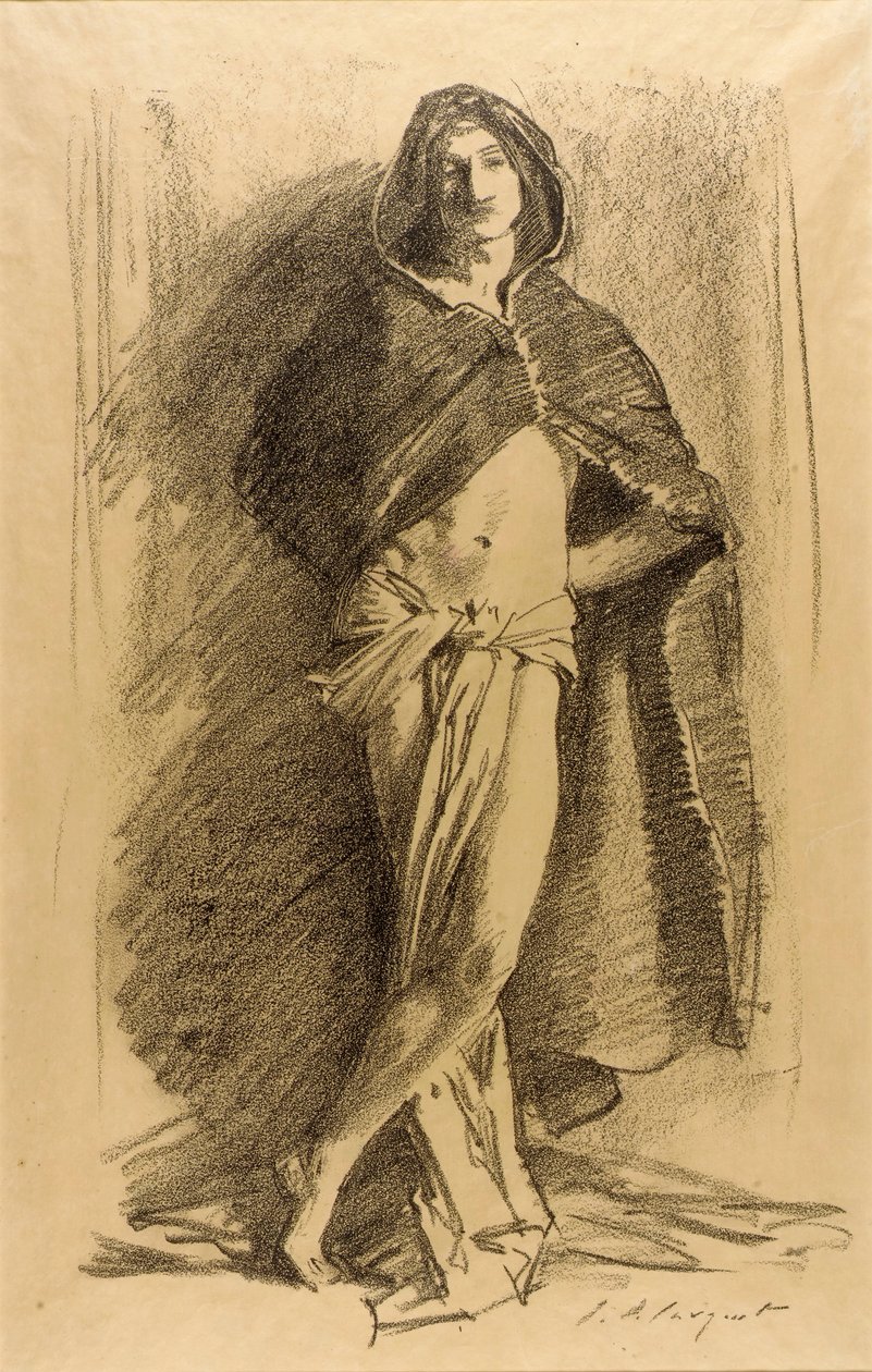 Studie mladého muže (v plášti) od John Singer Sargent