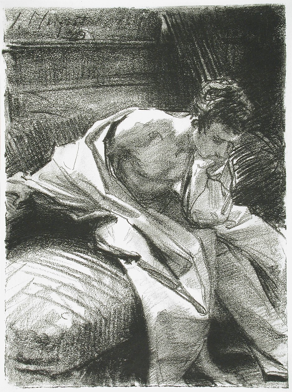 Studie sedícího mladého muže od John Singer Sargent