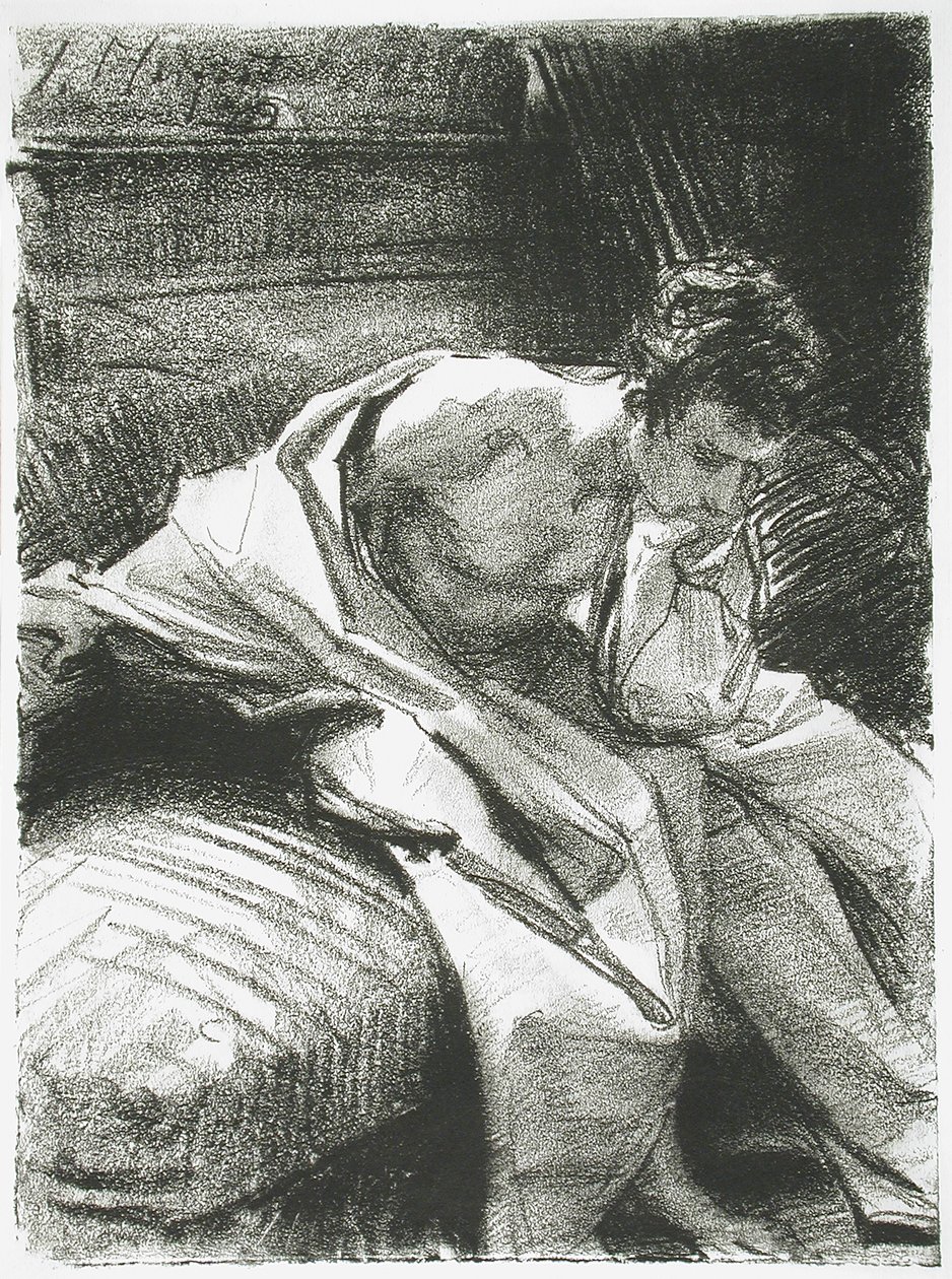 Studie sedícího mladého muže, 1895 od John Singer Sargent