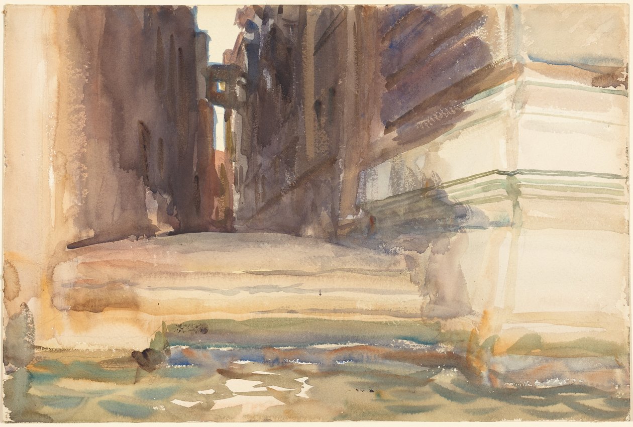 Ulice Calle della Rosa s Monte di Pietà, Benátky od John Singer Sargent