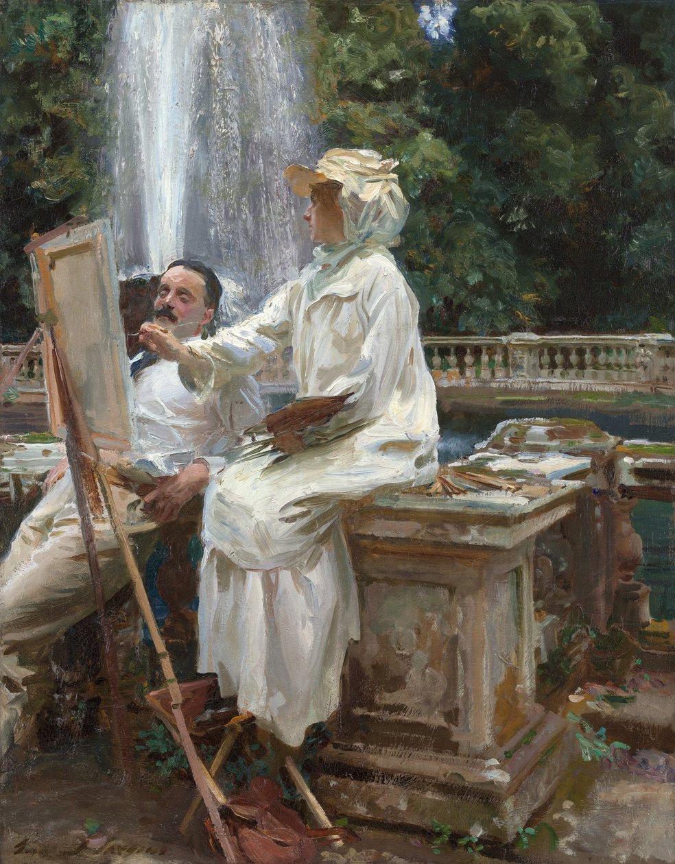 Fontána, Villa Torlonia, Frascati, Itálie od John Singer Sargent