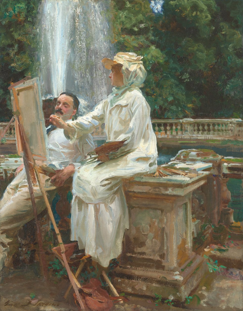 Fontána, Villa Torlonia, Frascati, Itálie od John Singer Sargent