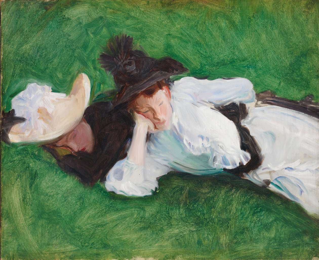 Dvě dívky na trávníku, 1889 od John Singer Sargent