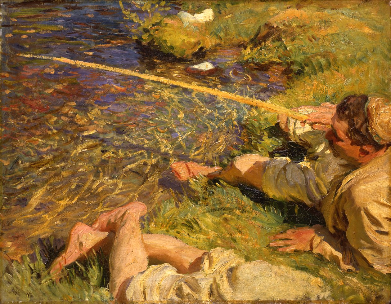Val d"Aosta: A Man Fishing, kolem roku 1907 od John Singer Sargent