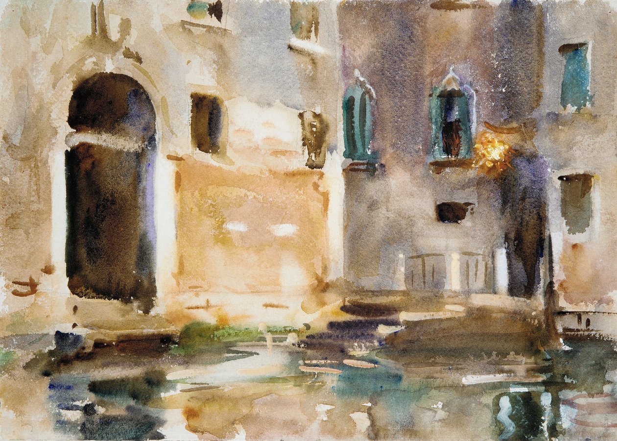 Benátky, kolem roku 1903 (wc, kvaš a grafit na bílém tkaném papíře) od John Singer Sargent