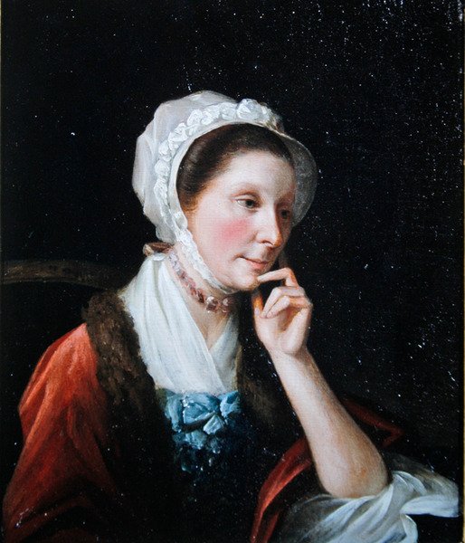 Portrét dámy (olej na panelu) od John Singleton (attr. to) Copley