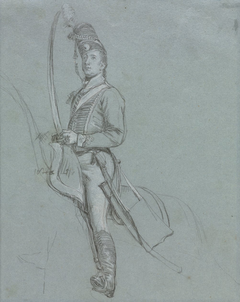 Husarský důstojník na koni od John Singleton Copley