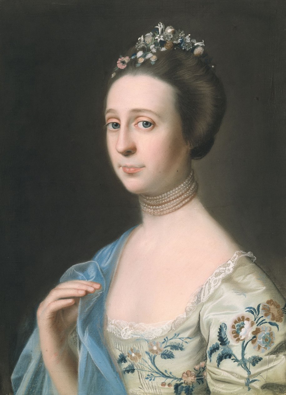 Paní Henry Hill (Anna Barrett), kolem 1765-1770 (pastel na papíře připevněném na plátně) od John Singleton Copley