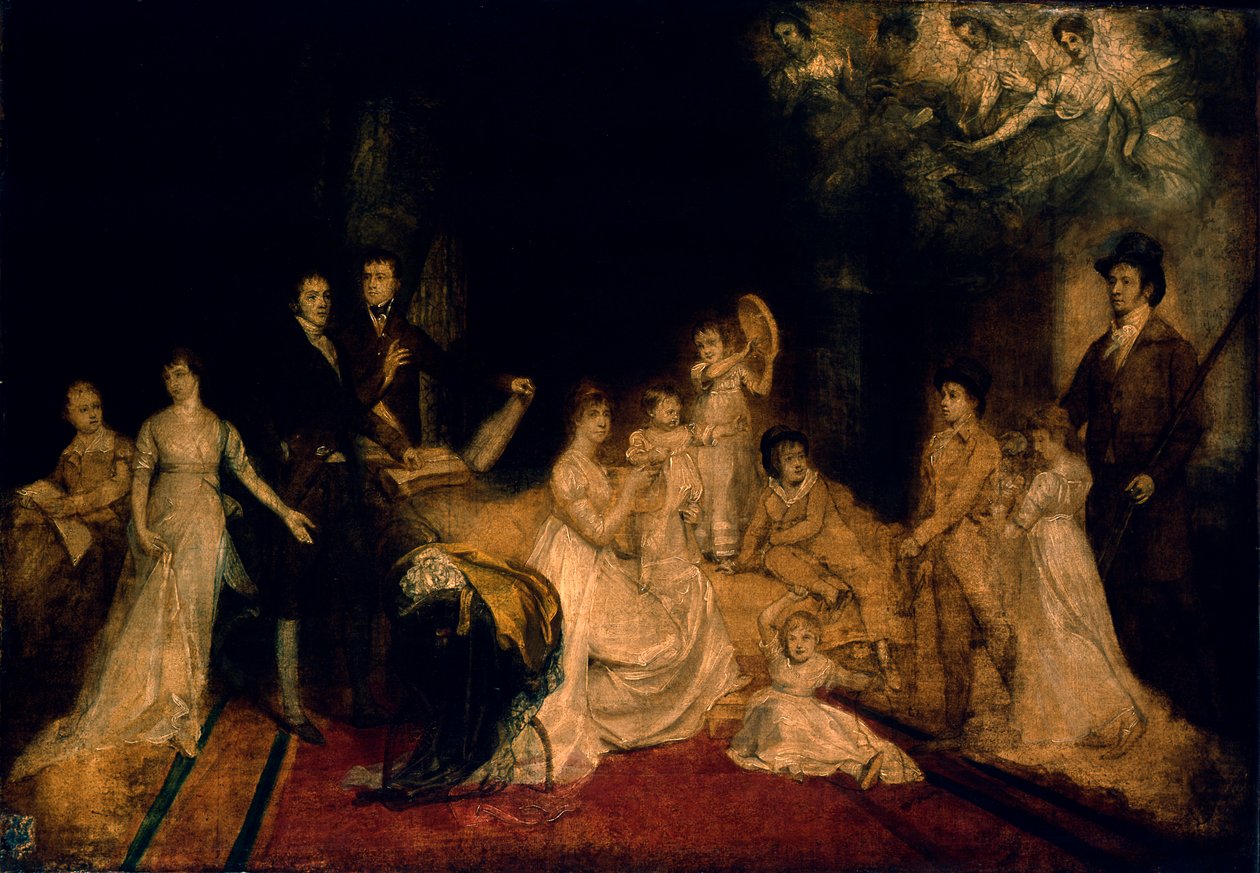 Náčrt rodiny Knatchbullů v Mersham-le-Hatch, Kent, 1800-03 od John Singleton Copley