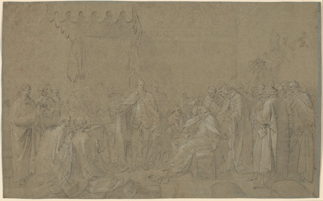 Studie na "Smrt hraběte z Chatham" od John Singleton Copley
