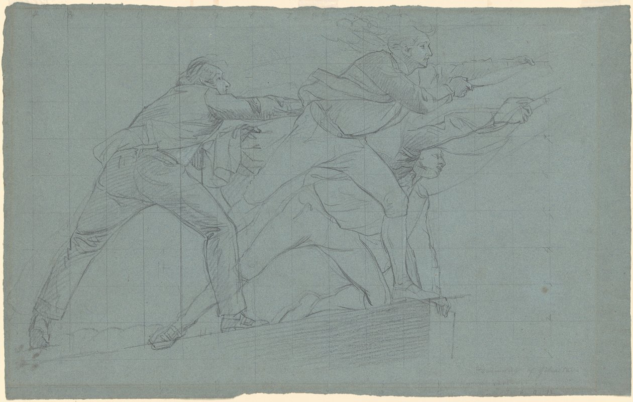 Studie na „Porážka plovoucích baterií na Gibraltaru“ od John Singleton Copley