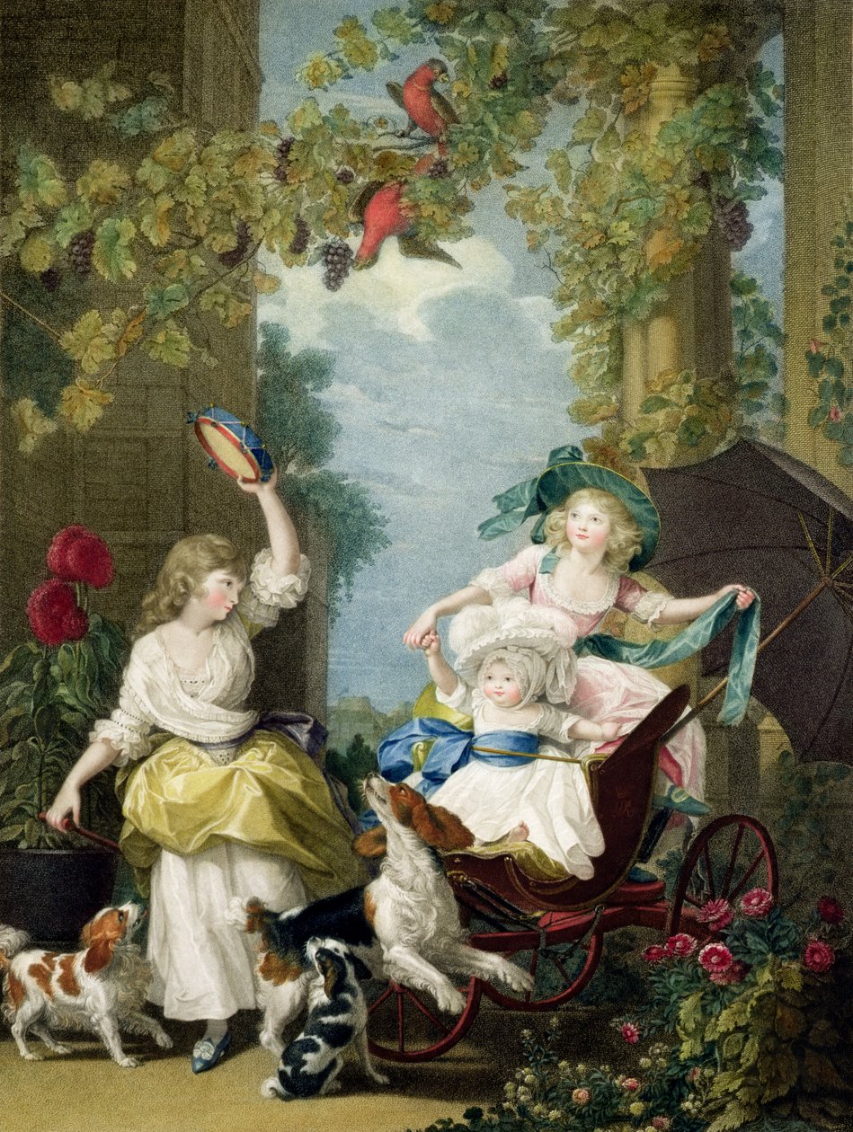 Jejich královské výsosti princezny Marie (1776-1857), Sophia (1777-1848) a Amelia (1783-1810), ryl Francesco Bartolozzi (1727-1815), hospoda. od umělce, 1792 (teplikovaná rytina) od John Singleton Copley