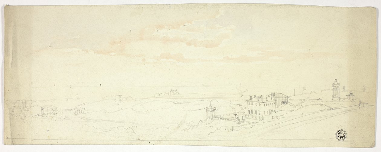 Panoramatický výhled na přímořské město od John Skinner Prout